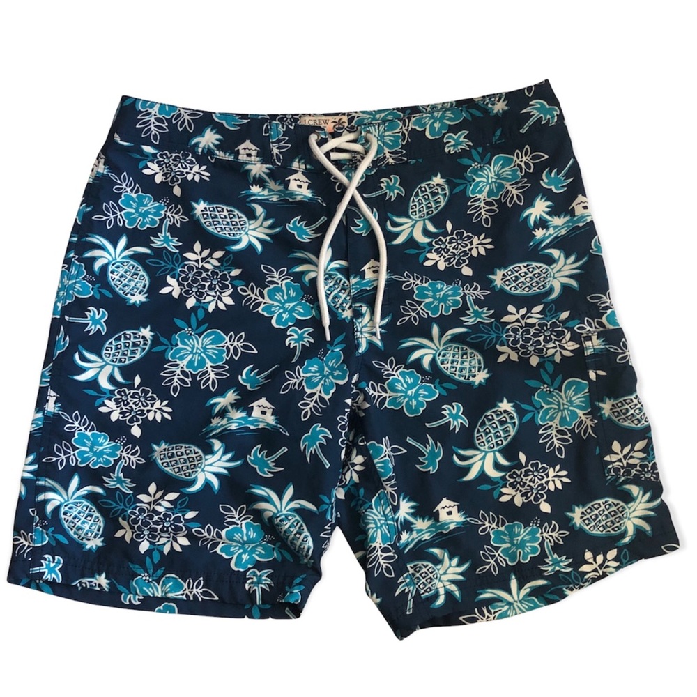 J.CREW Flex SWIMWEAR Men’s Shorts Sz 34 pineapple‎ Blue